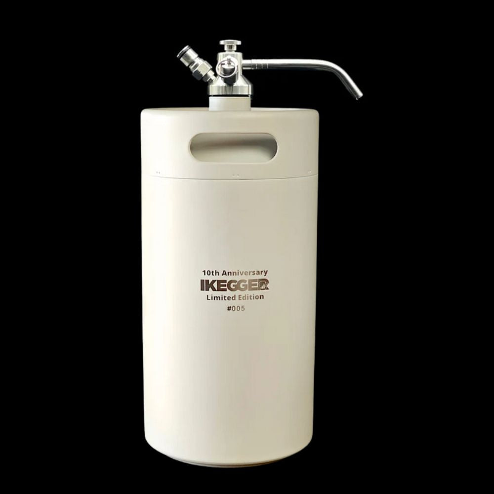 <tc>iKegger</tc> Mini fusto di birra Premium bianco 5L – Edizione per il 10° anniversario