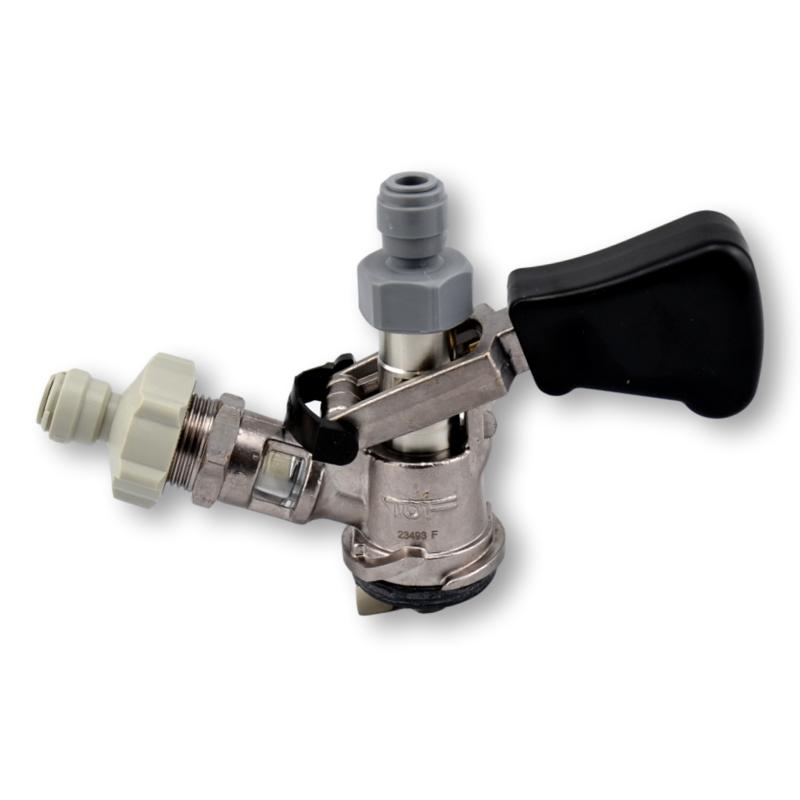 S keg coupler with doutight fittings