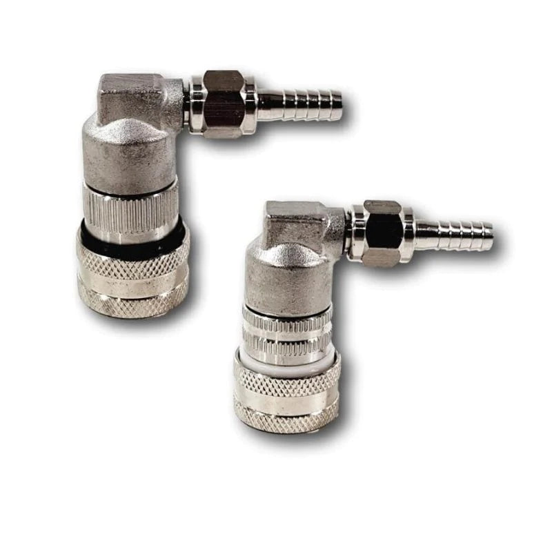 steel disconnects with barbed adapter