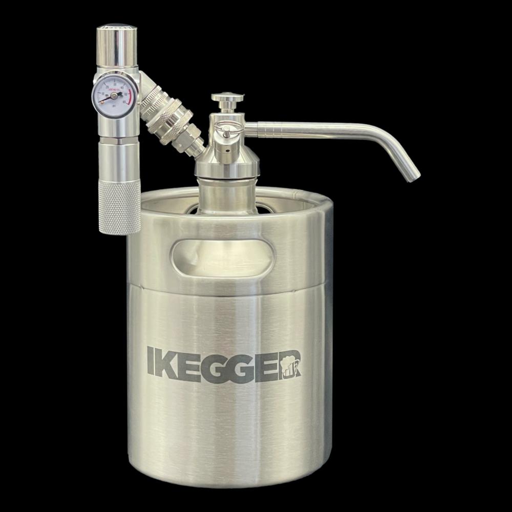 iKegger 2.0 | Basic Mini Keg Set with Push-Tap & Mini Regulator – Tap System for Beer, Cocktails & Nitro