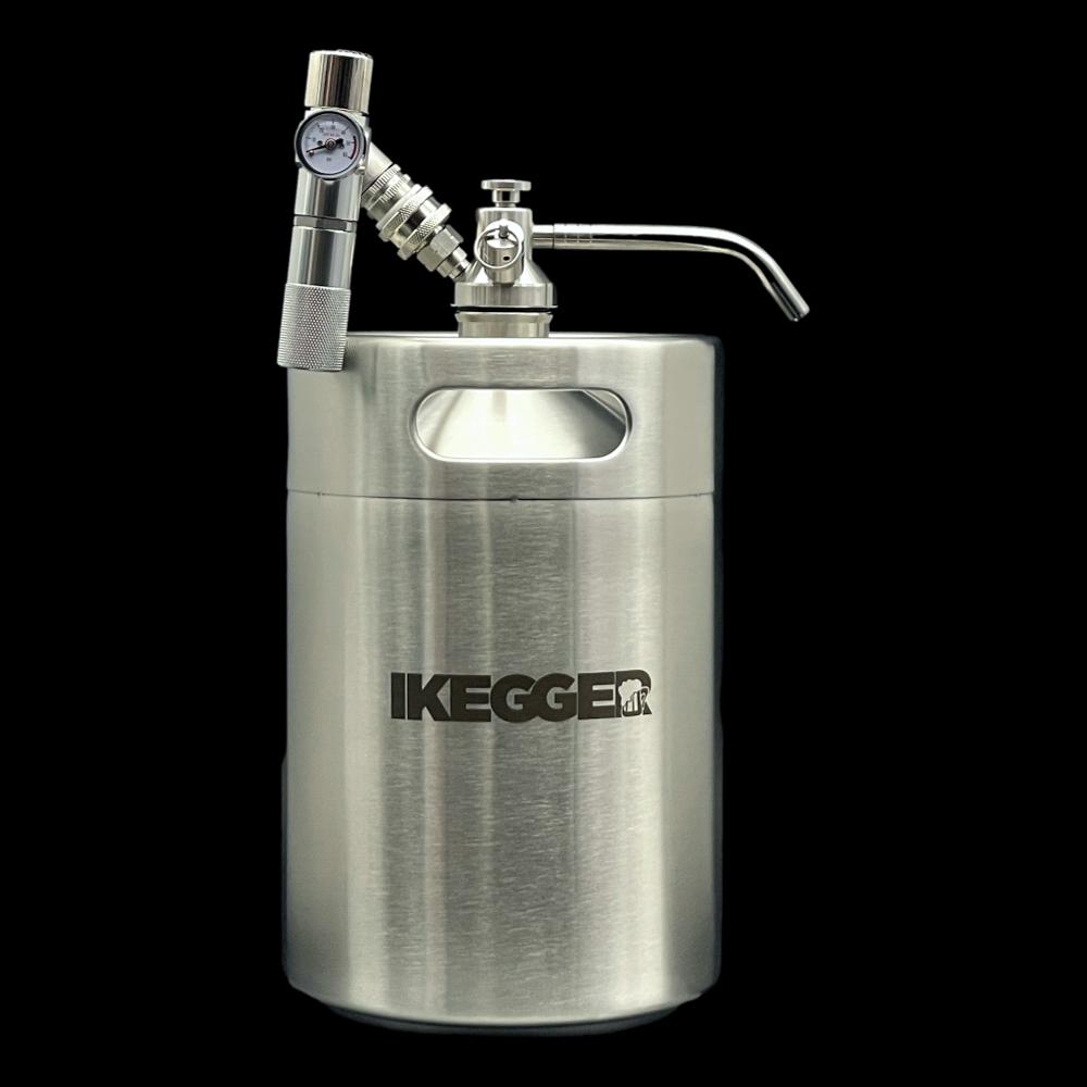 iKegger 2.0 | Basic Mini Keg Set with Push-Tap & Mini Regulator – Tap System for Beer, Cocktails & Nitro