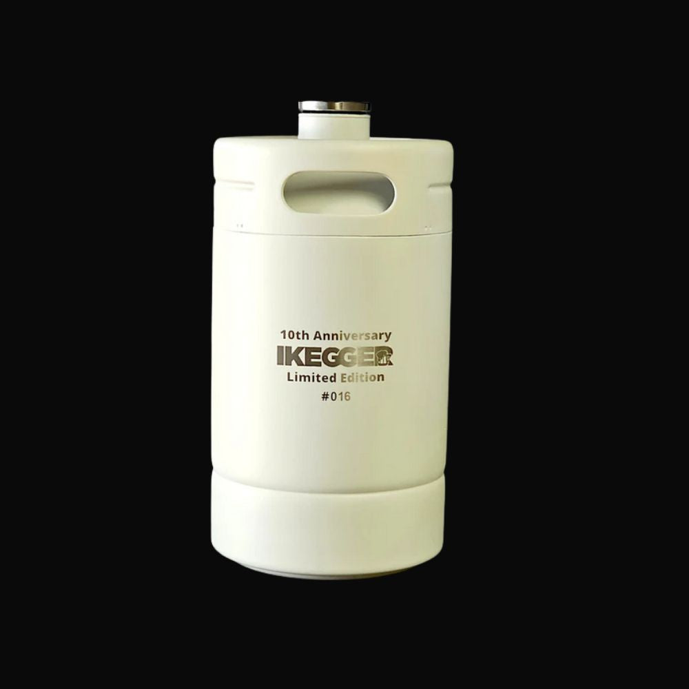 iKegger Mini Beer Keg Premium White 2L – 10 Year Anniversary Edition