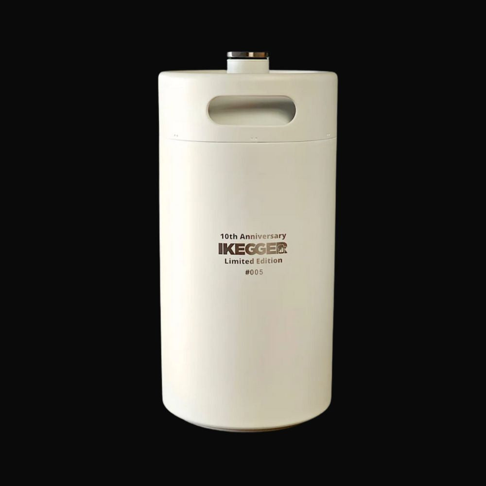 iKegger Mini Beer Keg Premium White 5L – 10 Year Anniversary Edition