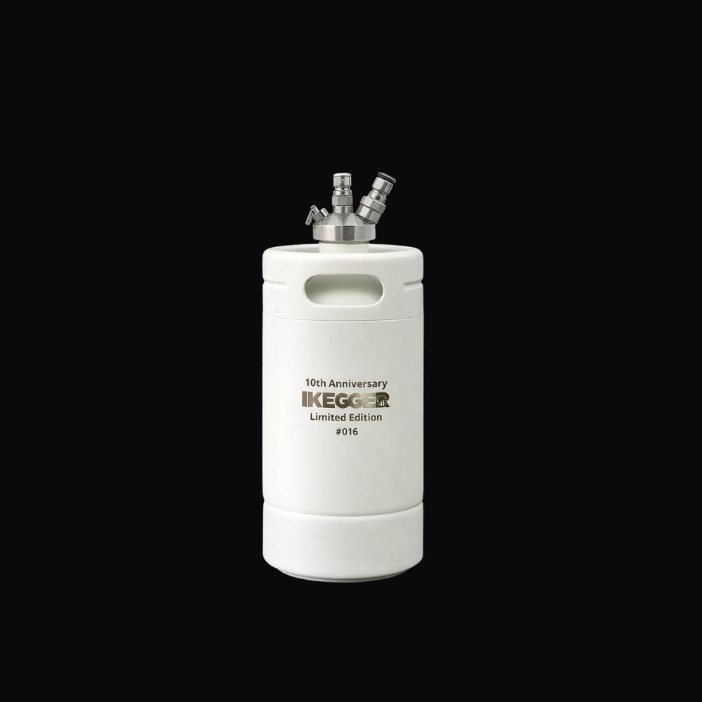 iKegger Mini Beer Keg Premium White 2L – 10 Year Anniversary Edition