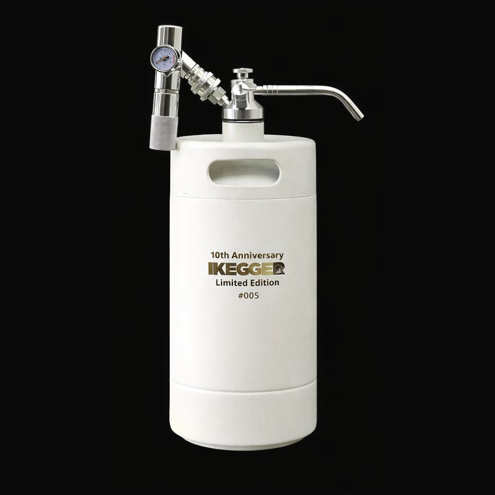 iKegger Mini Beer Keg Premium White 5L – 10 Year Anniversary Edition