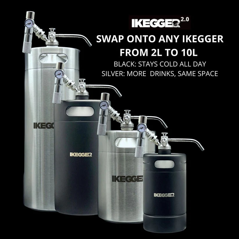 iKegger 2.0 | Basic Mini Keg Set with Push-Tap & Mini Regulator – Tap System for Beer, Cocktails & Nitro