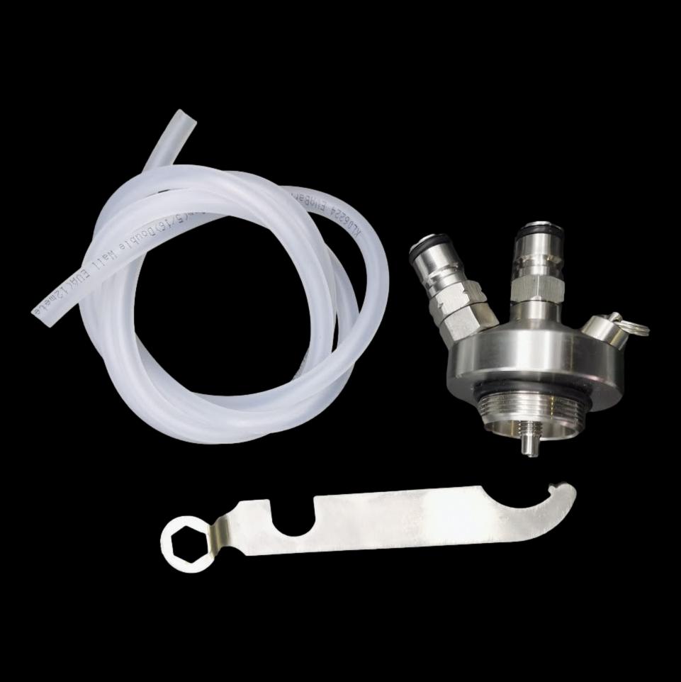 <tc>Zapfkopf für iKegger Kegs mit 2 NC-Ventilen – The Double Ender</tc>