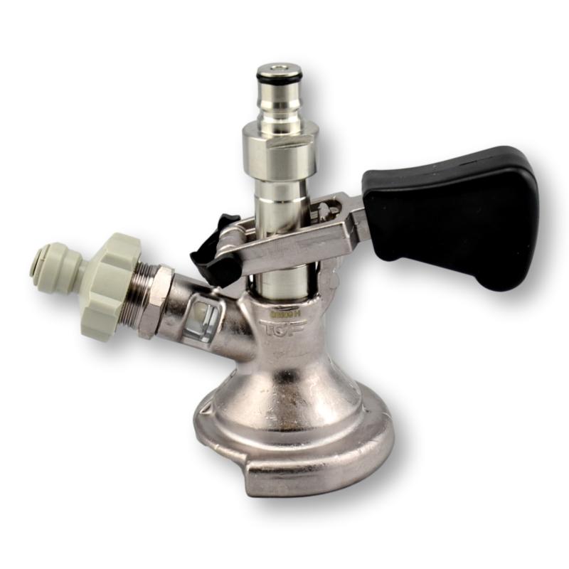 A keg coupler with ball lock post adpater