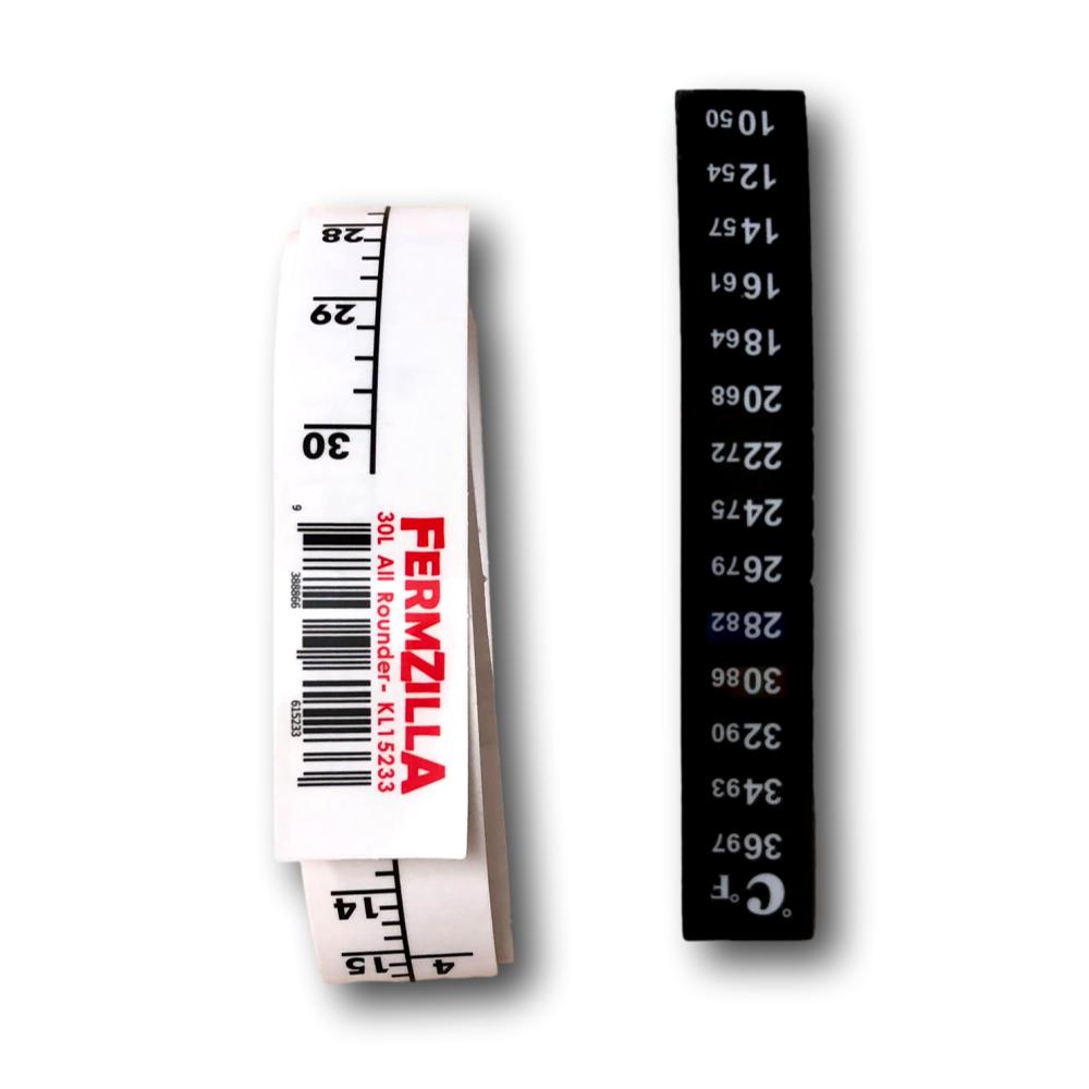 30L all rounder temperature and level stickers