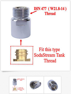 soda stream bottle adaptor for din477 co2 regulator
