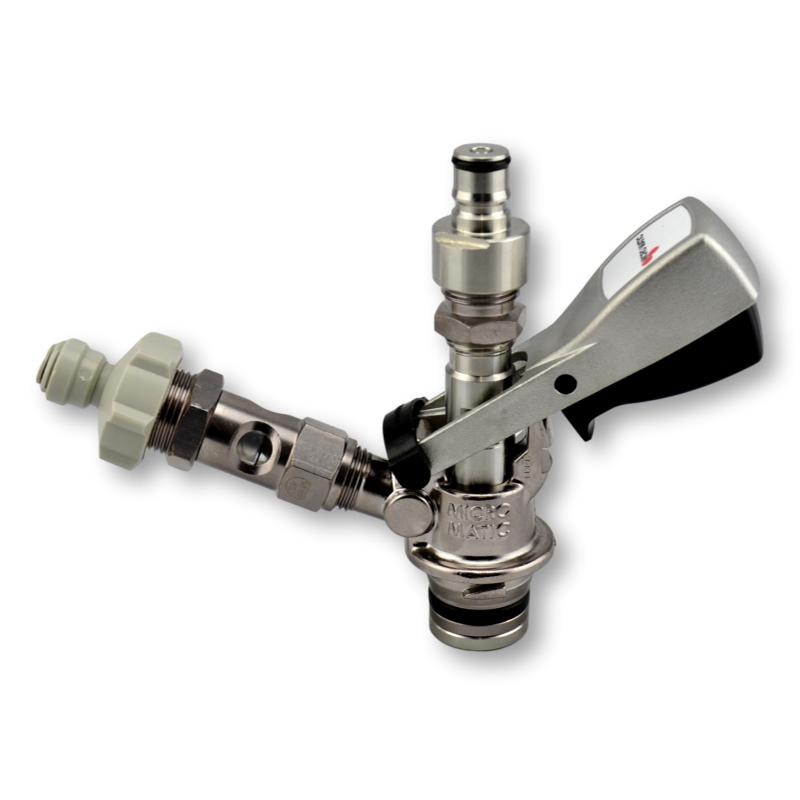 U keg coupler with ball lock post adapter